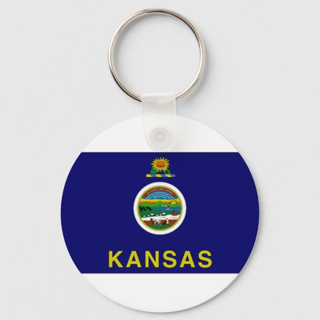 United States Kansas Flag Key Ring (Front)