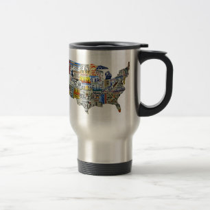 United States License Plate Map Travel Mug