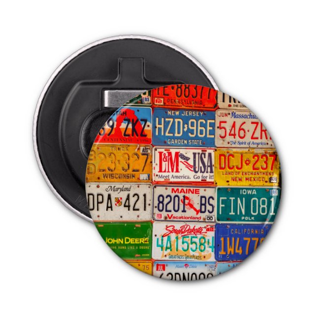 United States License Plates Art America Bottle Opener (Front)