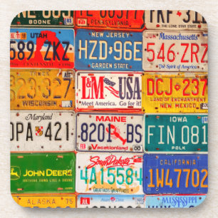 United States License Plates Art America Coaster