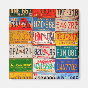 United States License Plates Art America Magnet