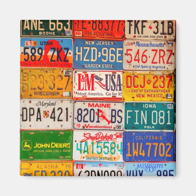 United States License Plates Art America Magnet (Front)