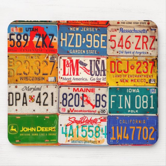 United States License Plates Art America Mouse Mat (Front)