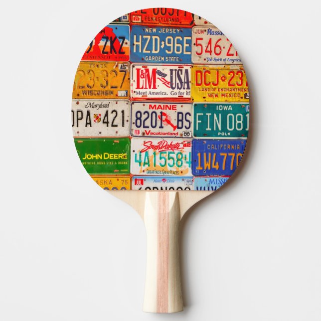 United States License Plates Art America Ping Pong Paddle (Front)