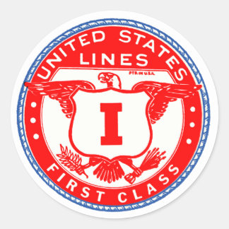 United States Lines First Class Label