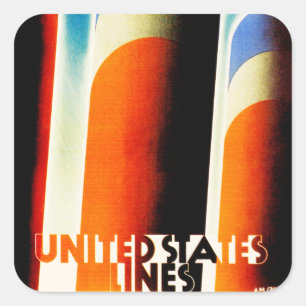 United States Lines Square Sticker