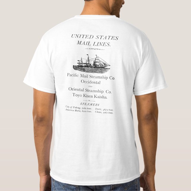 "United States Mail Lines Advertisement" T-Shirt (Back)