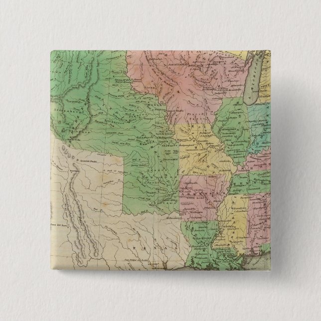 United States Map 2 15 Cm Square Badge (Front)