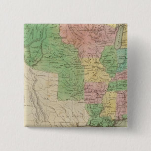United States Map 2 15 Cm Square Badge