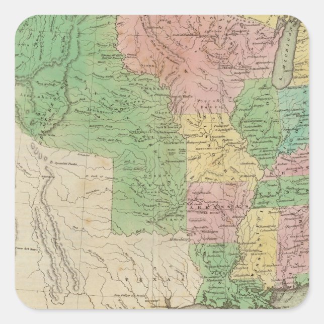 United States Map 2 Square Sticker (Front)