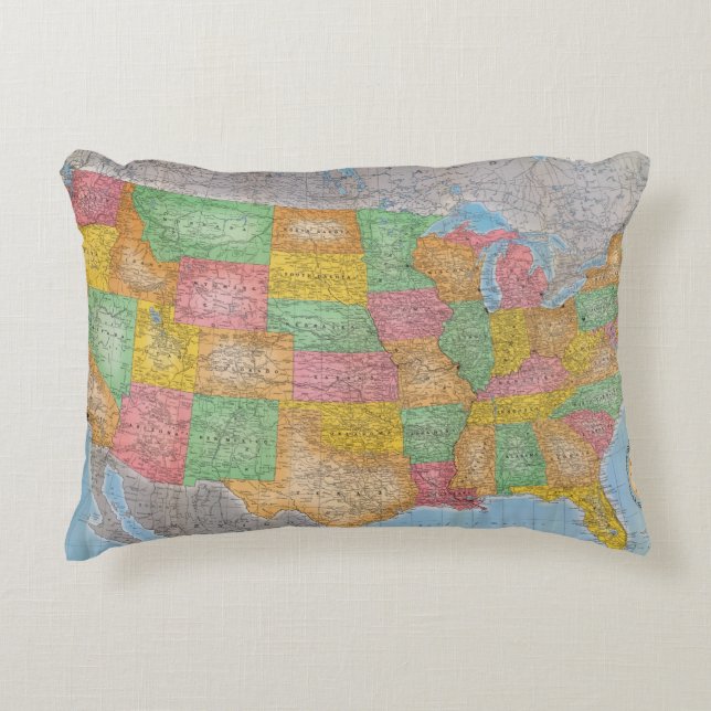 United States Map 3 Decorative Cushion (Front)