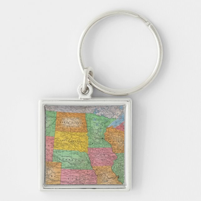 United States Map 3 Key Ring (Front)