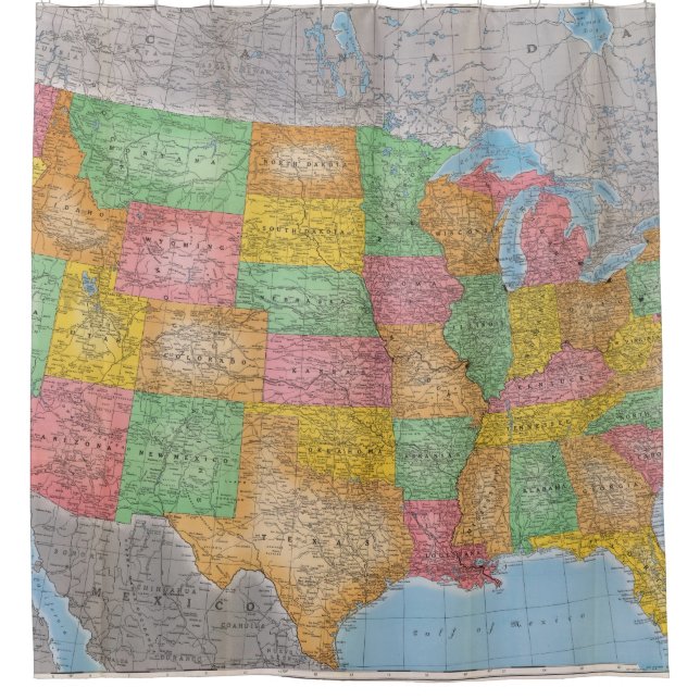 United States Map 3 Shower Curtain (Front)