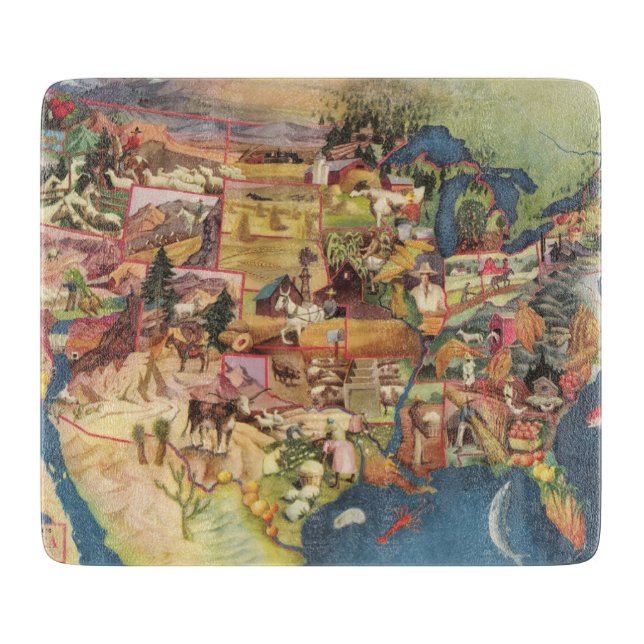 United States Map - American Farming & Agriculture Cutting Board (Front)