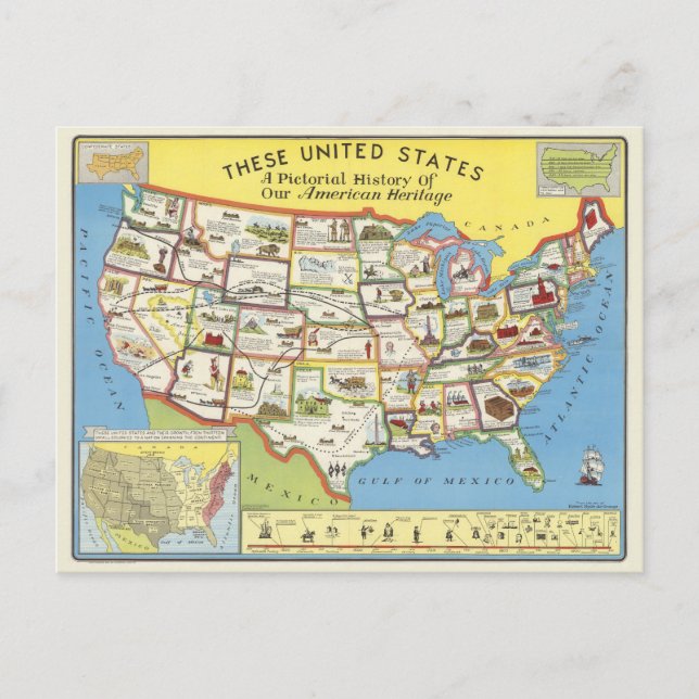 United States Map - American Heritage Postcard (Front)