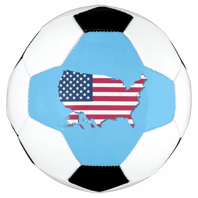United States Map and Flag Red White Blue Football (Front)