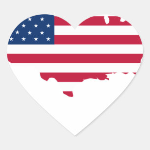 united states map and flag - sticker