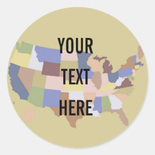 United States Map background Classic Round Sticker