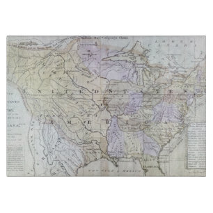 UNITED STATES MAP, c1812 Cutting Board