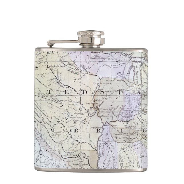 UNITED STATES MAP, c1812 Hip Flask (Front)
