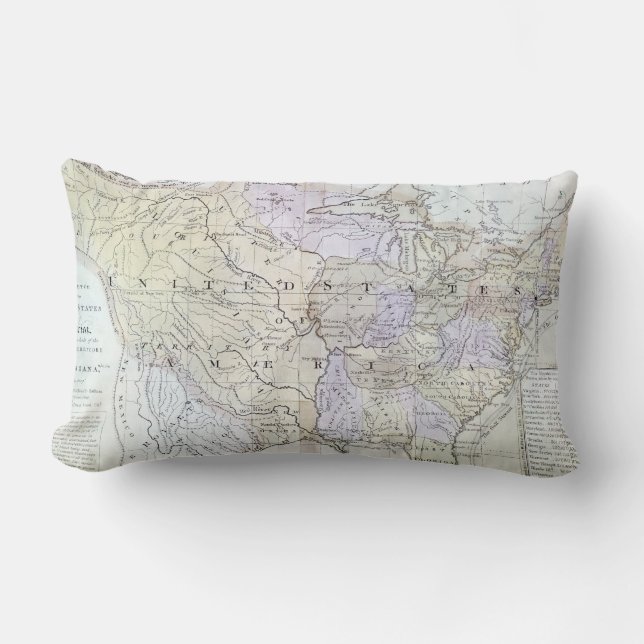 UNITED STATES MAP, c1812 Lumbar Cushion (Front)