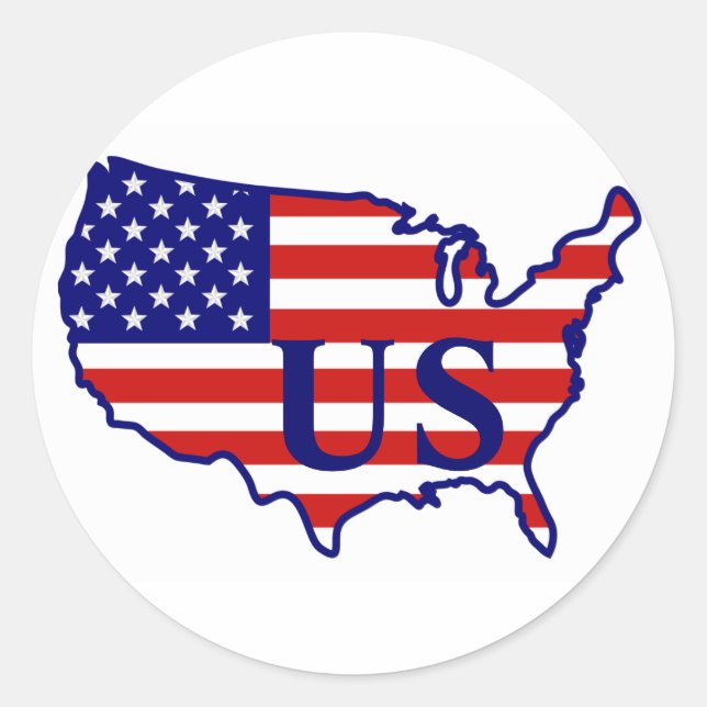 United States Map Flag US Sticker 2 (Front)