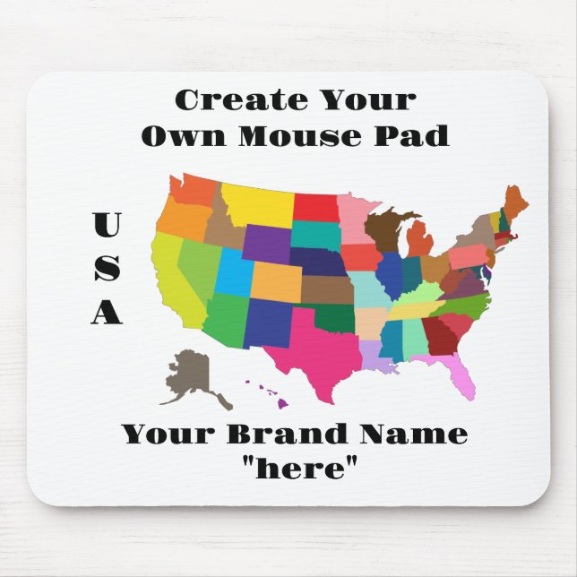 United-States-Map-MultiColored Mouse Mat (Front)