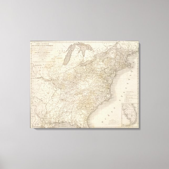 United States Map showing settlements Canvas Print (Front)