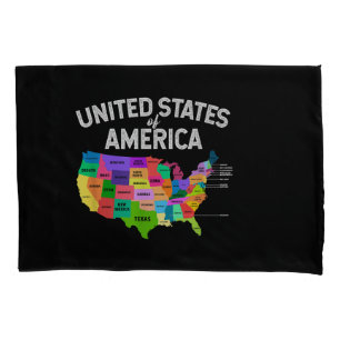 United States Map T-shirt US travel gift Pillowcase