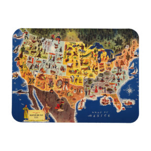United States Map - Vacation and Play Magnet