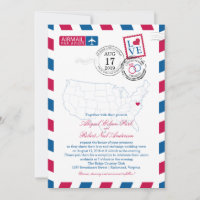 United States Map Virginia USA Airmail | Wedding