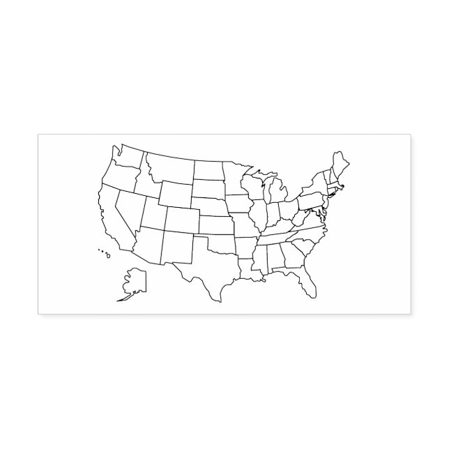 United States map with outlines of states Self-inking Stamp (Design)