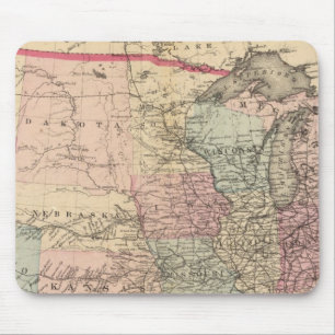 United States Map with Pony Express Route Mouse Mat