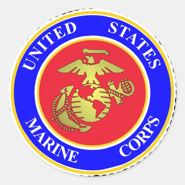 United States Marine Corps Classic Round Sticker (Front)