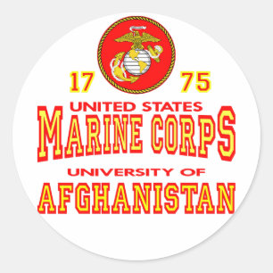 United States Marine Corps University Afghanistan Classic Round Sticker