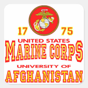 United States Marine Corps University Afghanistan Square Sticker
