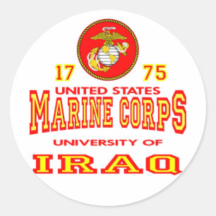 United States Marine Corps University Of Iraq Classic Round Sticker