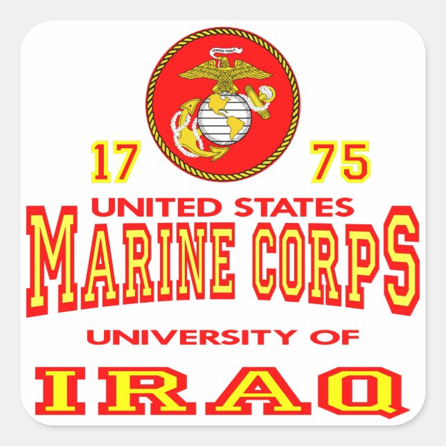 United States Marine Corps University Of Iraq Square Sticker (Front)