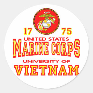 United States Marine Corps University Of Vietnam Classic Round Sticker