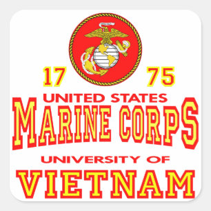 United States Marine Corps University Of Vietnam Square Sticker