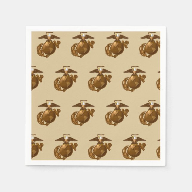 United States Marines | Full-Colour EGA - Bronze Napkin (Front)
