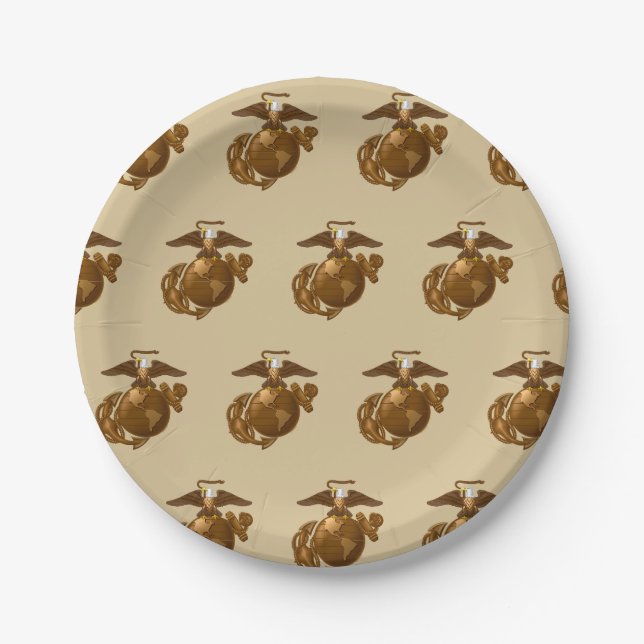 United States Marines | Full-Colour EGA - Bronze Paper Plate (Front)