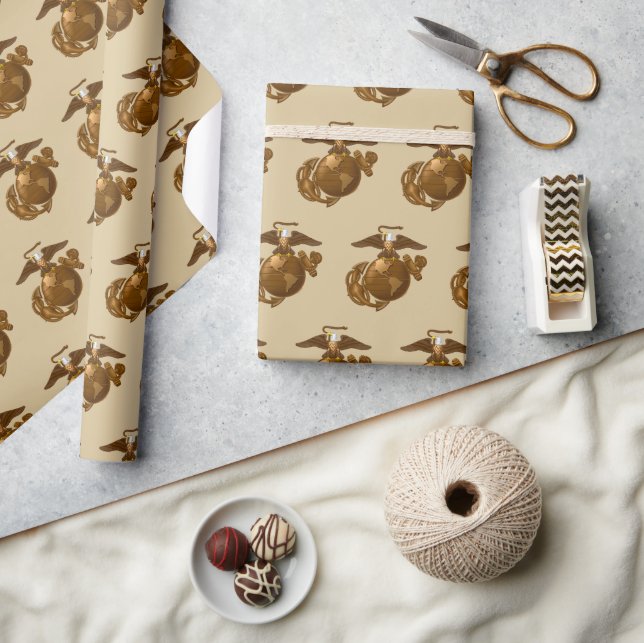 United States Marines | Full-Colour EGA - Bronze Wrapping Paper (Crafts)