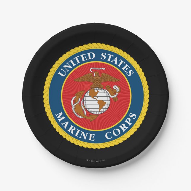 United States Marines | Marine Corps Seal 1 Paper Plate (Front)