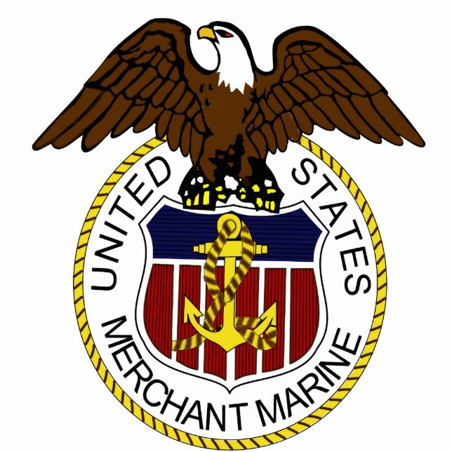 United States Merchant Marine Seal Sailors Standing Photo Sculpture (Front)