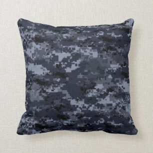 United States Military Blue Camouflage Pillow