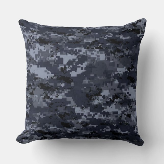 United States Military Blue Camouflage Pillow (Front)