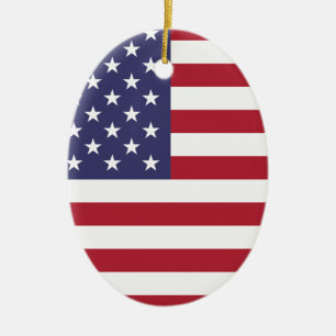United States National Flag Ceramic Tree Decoration