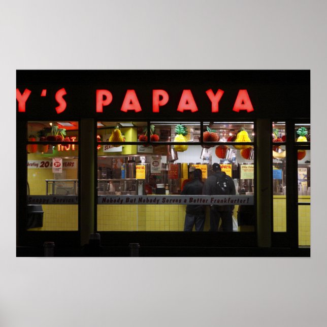United States, New York. Grey's Papaya: window Poster (Front)
