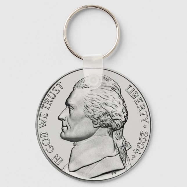 United States Nickel Key Chain. Key Ring (Front)